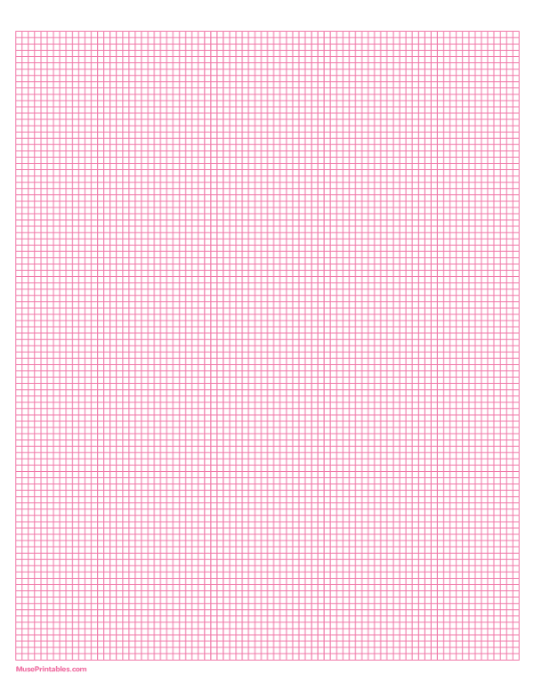 1/10 Inch Pink Graph Paper: Letter-sized paper (8.5 x 11)