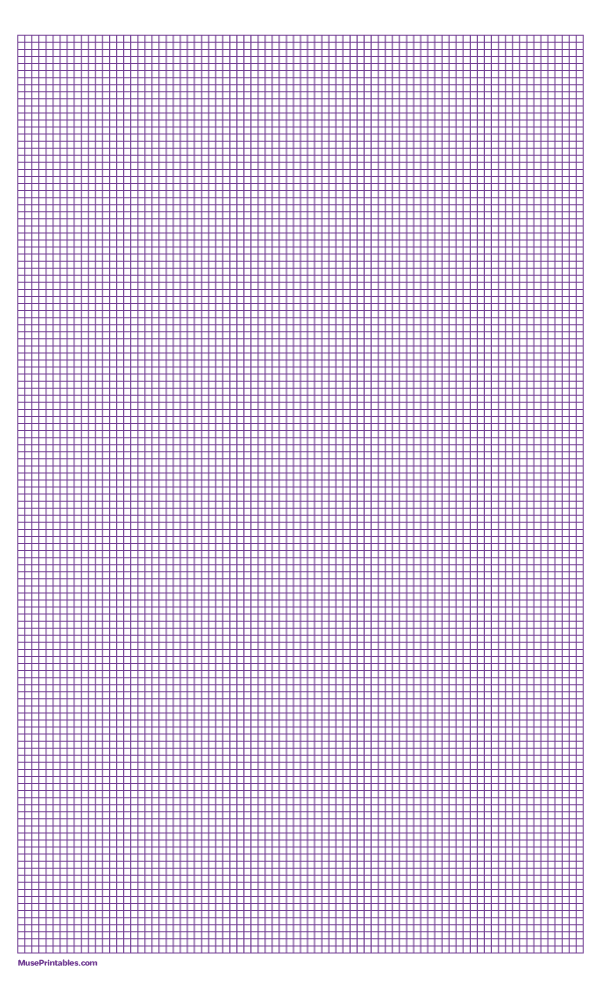 1/10 Inch Purple Graph Paper: Legal-sized paper (8.5 x 14)