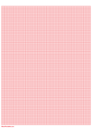 1/10 Inch Red Graph Paper - A4