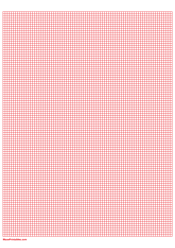 1/10 Inch Red Graph Paper: A4-sized paper (8.27 x 11.69)