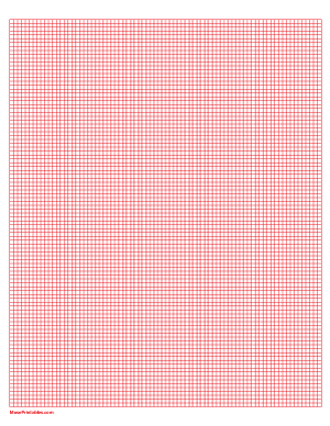 1/10 Inch Red Graph Paper - Letter