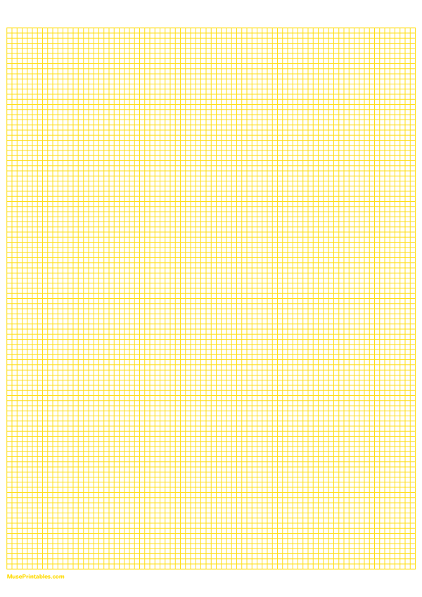 1/10 Inch Yellow Graph Paper: A4-sized paper (8.27 x 11.69)