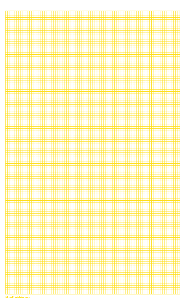 1/10 Inch Yellow Graph Paper: Legal-sized paper (8.5 x 14)