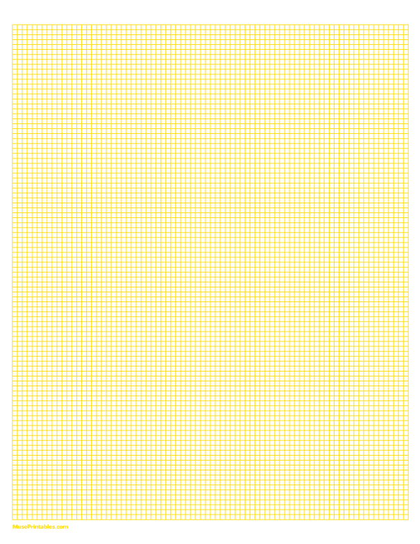 1/10 Inch Yellow Graph Paper: Letter-sized paper (8.5 x 11)