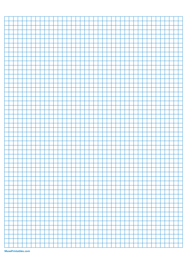 1/2 cm Blue Graph Paper: A4-sized paper (8.27 x 11.69)