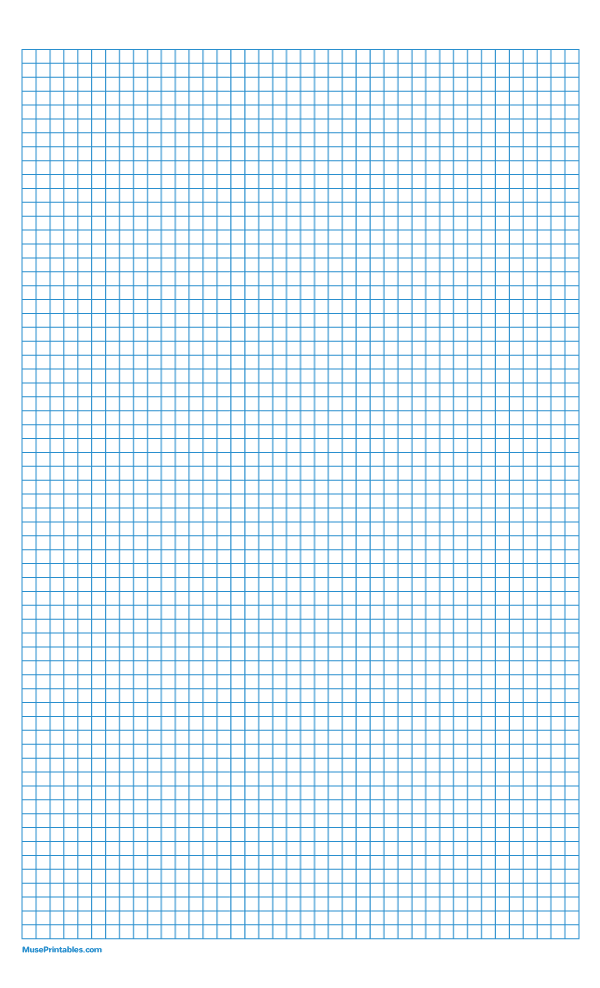 1/2 cm Blue Graph Paper: Legal-sized paper (8.5 x 14)