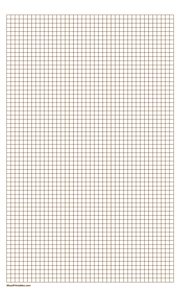 1/2 cm Brown Graph Paper: Legal-sized paper (8.5 x 14)