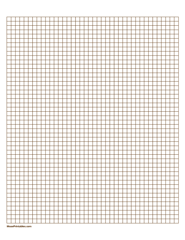 1/2 cm Brown Graph Paper: Letter-sized paper (8.5 x 11)