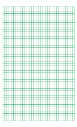 1/2 cm Green Graph Paper - Legal