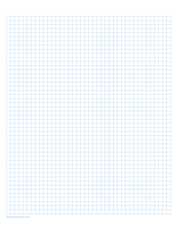 1/2 cm Light Blue Graph Paper: Letter-sized paper (8.5 x 11)