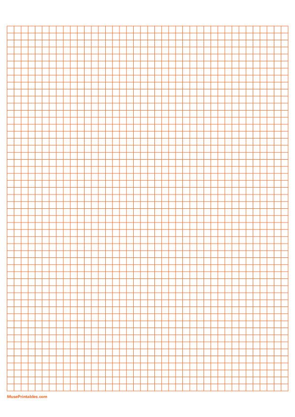1/2 cm Orange Graph Paper: A4-sized paper (8.27 x 11.69)