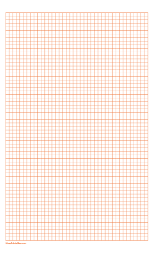 1/2 cm Orange Graph Paper - Legal