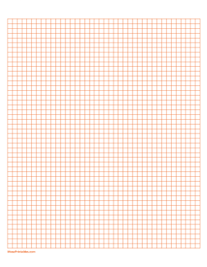 1/2 cm Orange Graph Paper - Letter