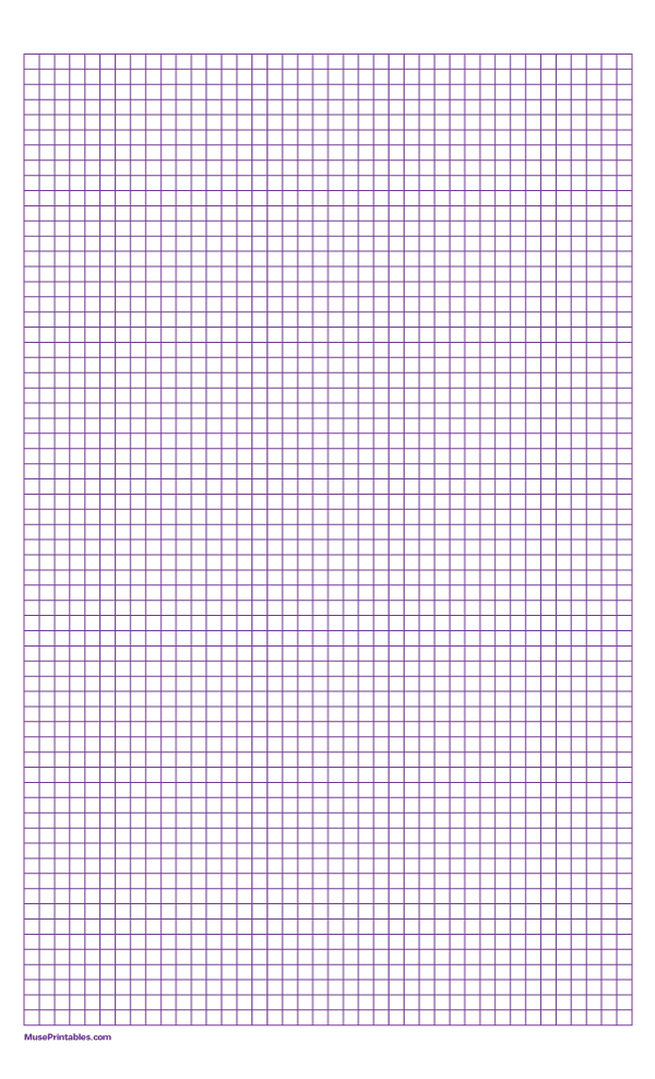 1/2 cm Purple Graph Paper: Legal-sized paper (8.5 x 14)