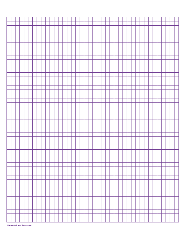 1/2 cm Purple Graph Paper: Letter-sized paper (8.5 x 11)