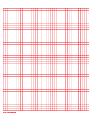 1/2 cm Red Graph Paper - Letter