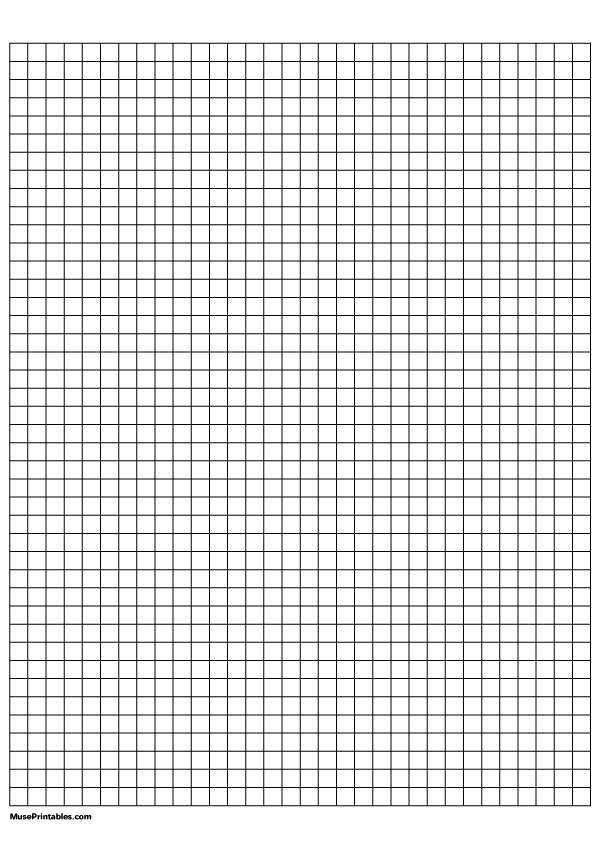 Printable 1/4 Inch Black Graph Paper for A4 Paper