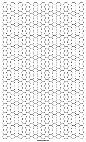 1/4 Inch Black Hexagon Graph Paper - Legal