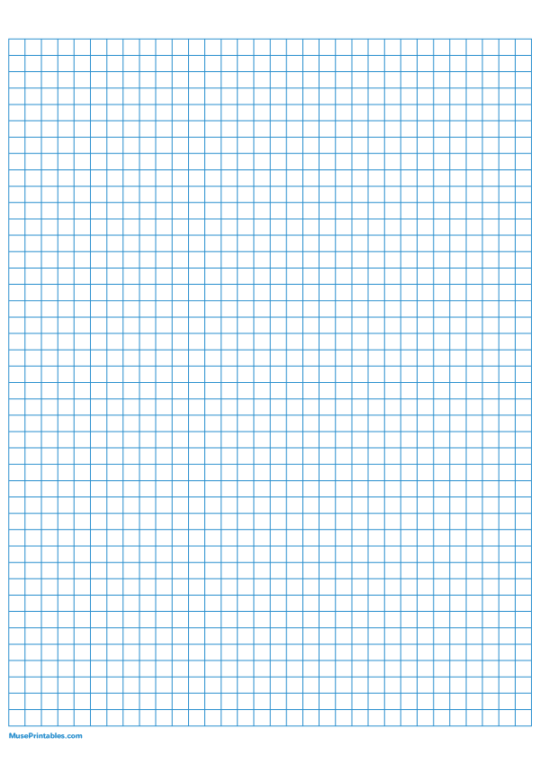 Printable 1/4 Inch Blue Graph Paper for A4 Paper