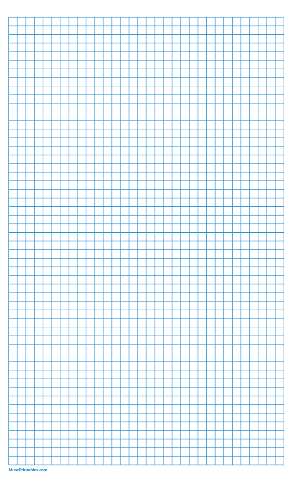 1/4 Inch Blue Graph Paper: Legal-sized paper (8.5 x 14)