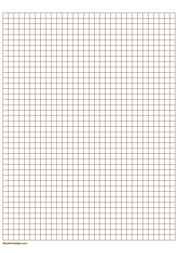 1/4 Inch Brown Graph Paper: A4-sized paper (8.27 x 11.69)