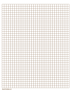 1/4 Inch Brown Graph Paper - Letter