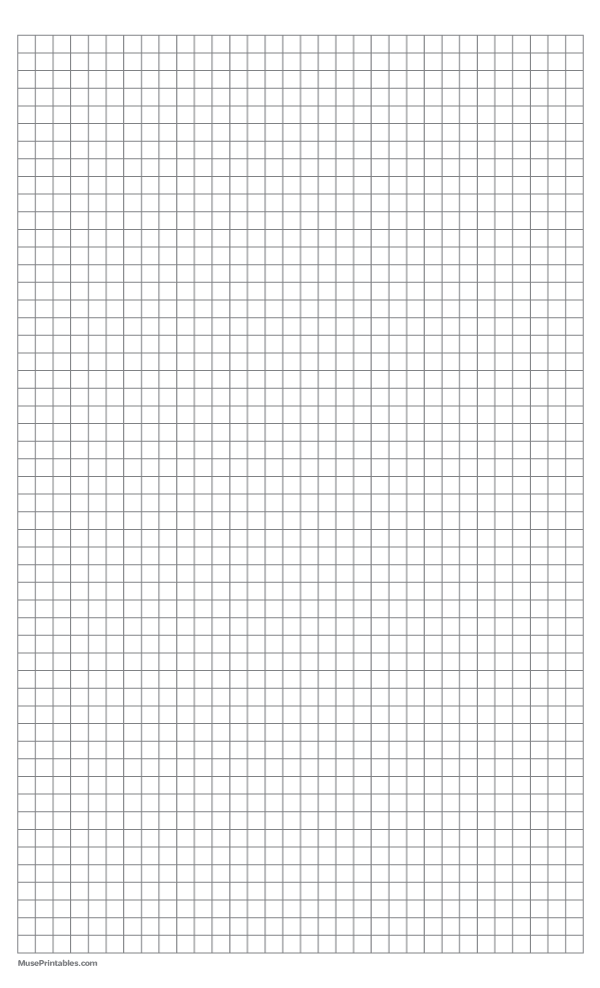1/4 Inch Gray Graph Paper: Legal-sized paper (8.5 x 14)