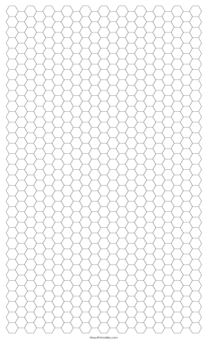 1/4 Inch Gray Hexagon Graph Paper - Legal