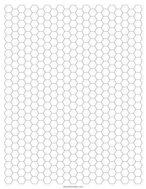 1/4 Inch Gray Hexagon Graph Paper - Letter