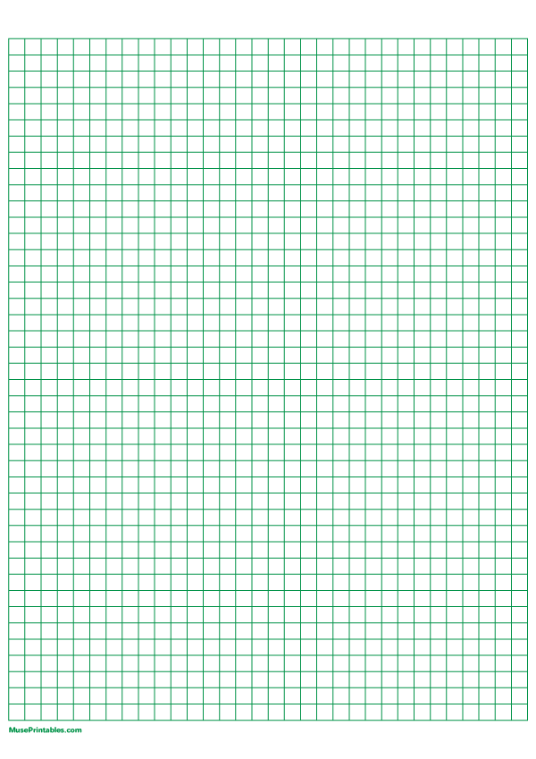 1/4 Inch Green Graph Paper: A4-sized paper (8.27 x 11.69)