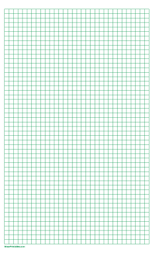 1/4 Inch Green Graph Paper - Legal