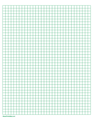 1/4 Inch Green Graph Paper - Letter