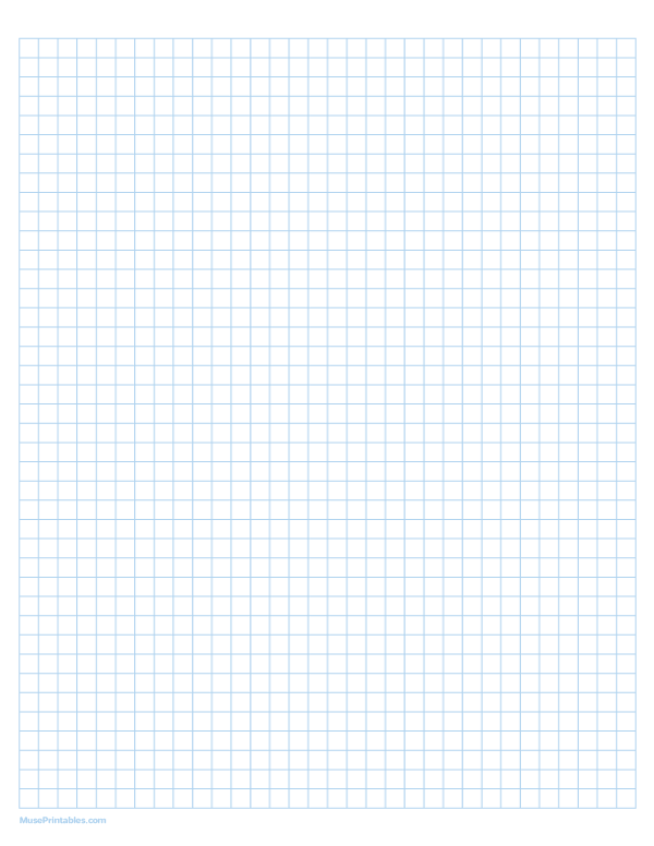 1/4 Inch Light Blue Graph Paper: Letter-sized paper (8.5 x 11)