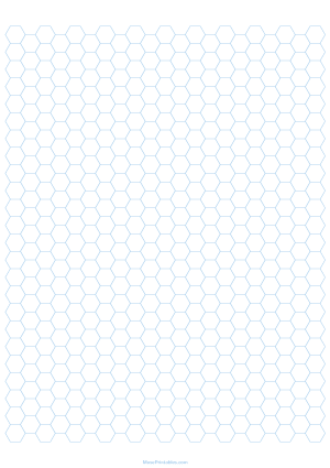 1/4 Inch Light Blue Hexagon Graph Paper - A4
