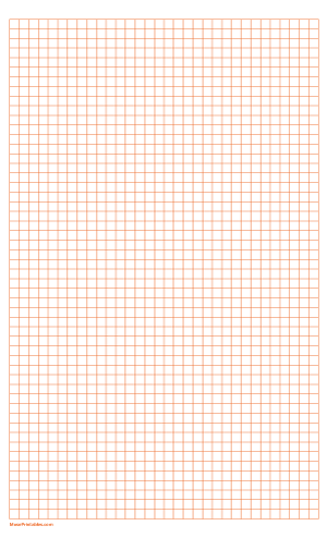 1/4 Inch Orange Graph Paper - Legal