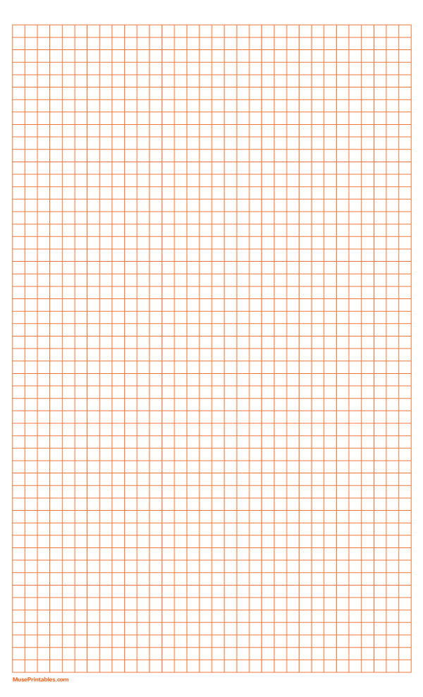 1/4 Inch Orange Graph Paper: Legal-sized paper (8.5 x 14)