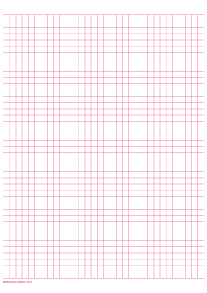 1/4 Inch Pink Graph Paper - A4