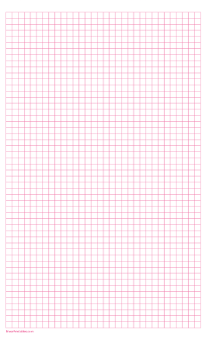 1/4 Inch Pink Graph Paper - Legal