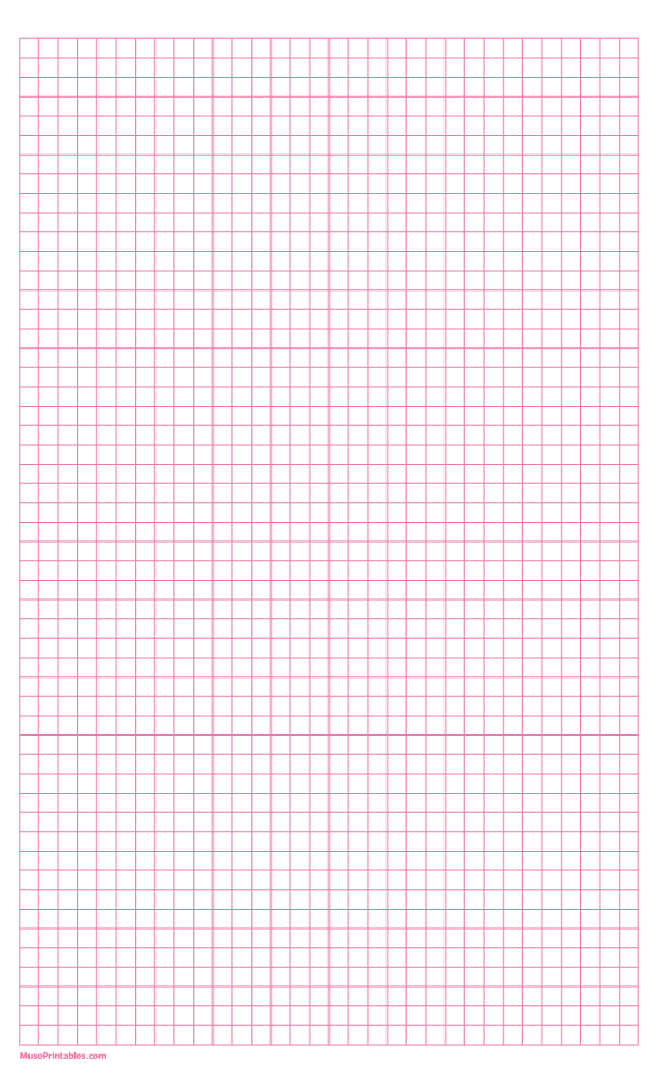 1/4 Inch Pink Graph Paper: Legal-sized paper (8.5 x 14)