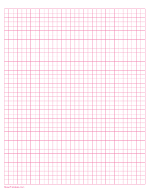1/4 Inch Pink Graph Paper - Letter