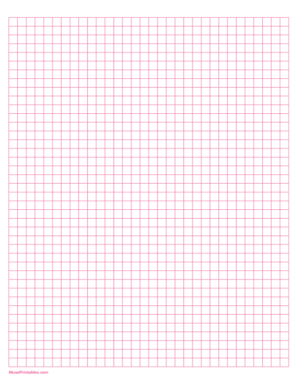 1/4 Inch Pink Graph Paper: Letter-sized paper (8.5 x 11)
