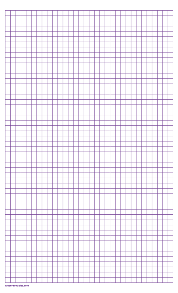 1/4 Inch Purple Graph Paper: Legal-sized paper (8.5 x 14)