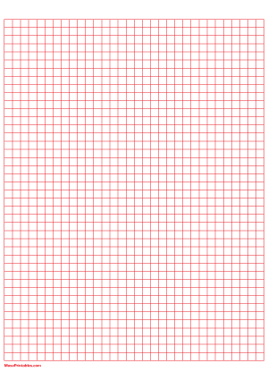 1/4 Inch Red Graph Paper - A4
