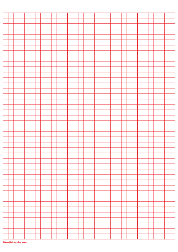 Printable 1/4 Inch Red Graph Paper for A4 Paper