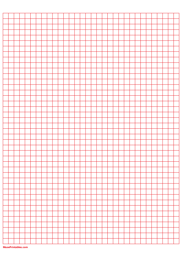 Printable 1 4 Inch Red Graph Paper For Paper