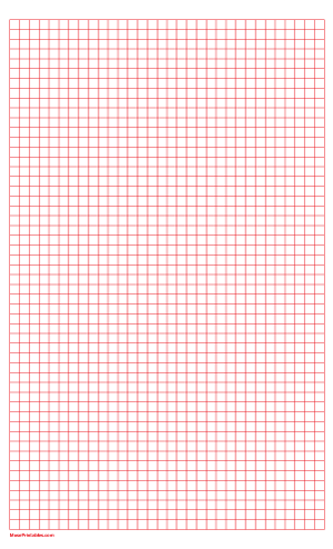 1/4 Inch Red Graph Paper - Legal