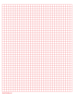 1/4 Inch Red Graph Paper - Letter