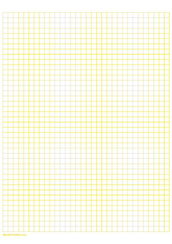 1/4 Inch Yellow Graph Paper: A4-sized paper (8.27 x 11.69)