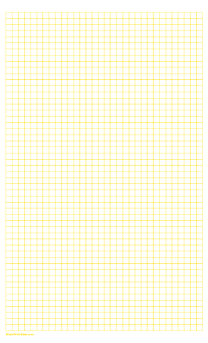 1/4 Inch Yellow Graph Paper - Legal