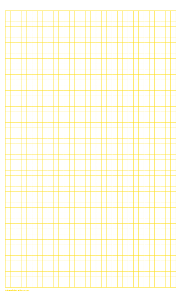 1/4 Inch Yellow Graph Paper: Legal-sized paper (8.5 x 14)